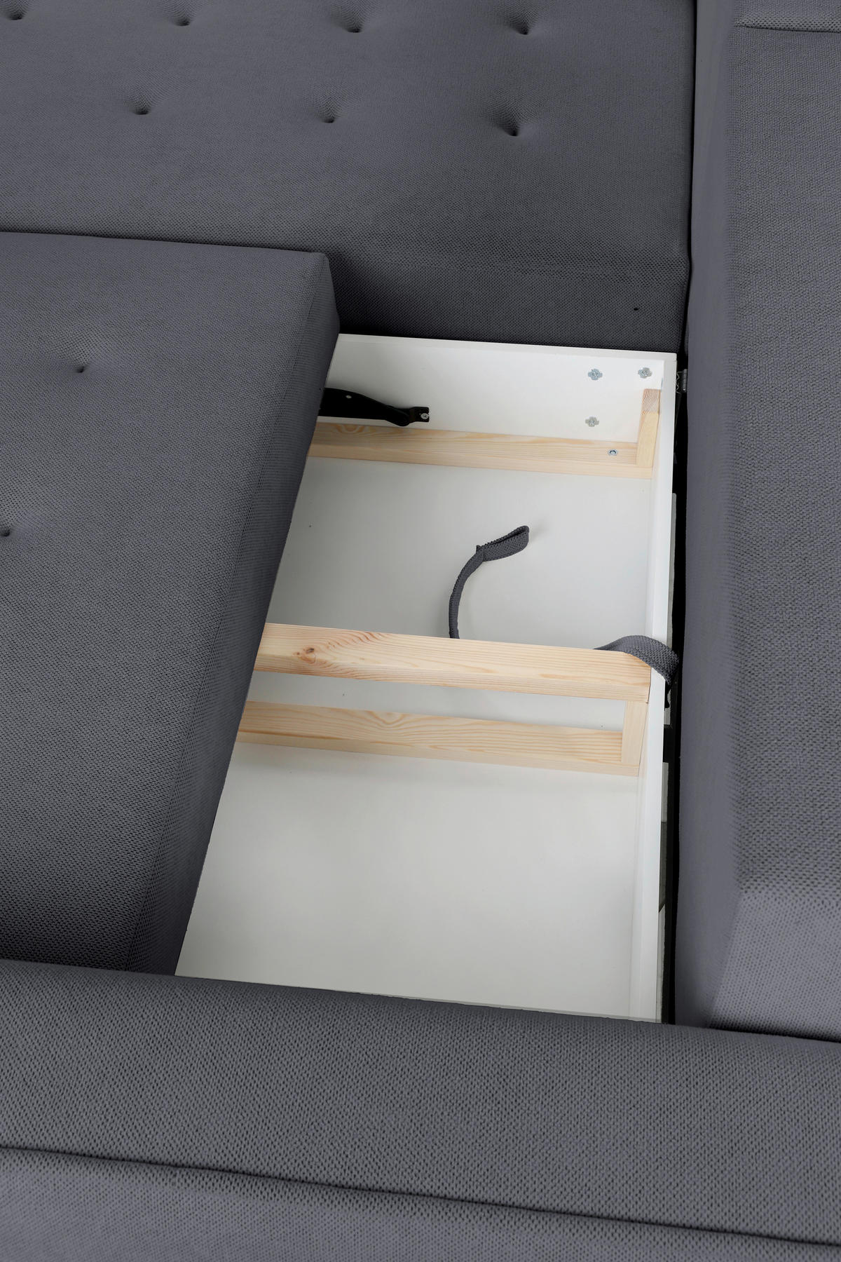 ECKSOFA in Chenille Graphitfarben  - Schwarz/Graphitfarben, Konventionell, Holz/Textil (180/266cm) - MID.YOU