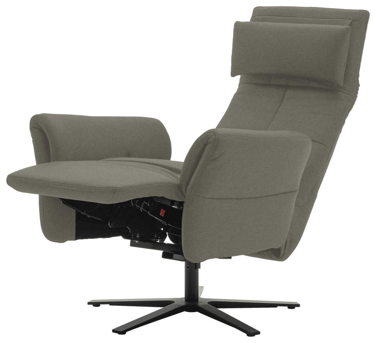RELAXSESSEL in Leder Grau  - Schwarz/Grau, Design, Leder/Metall (81/118/82cm) - Schöner Wohnen