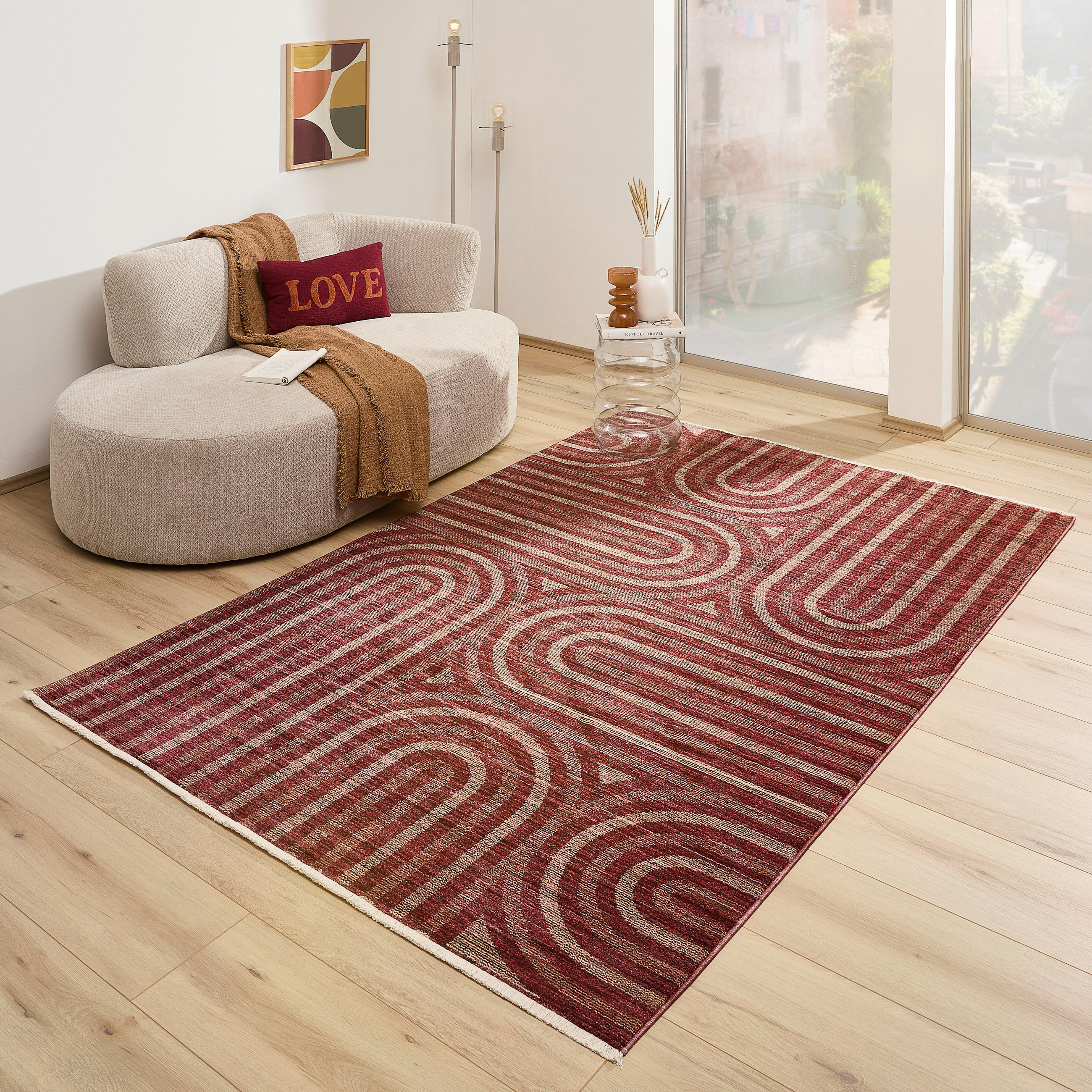 WEBTEPPICH 80/160 cm Bordeaux  - Bordeaux, Design, Textil (80/160cm) - Novel