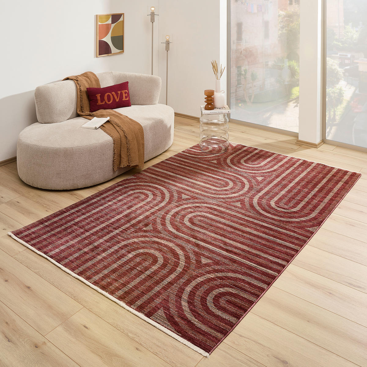 WEBTEPPICH 80/160 cm Bordeaux  - Bordeaux, Design, Textil (80/160cm) - Novel