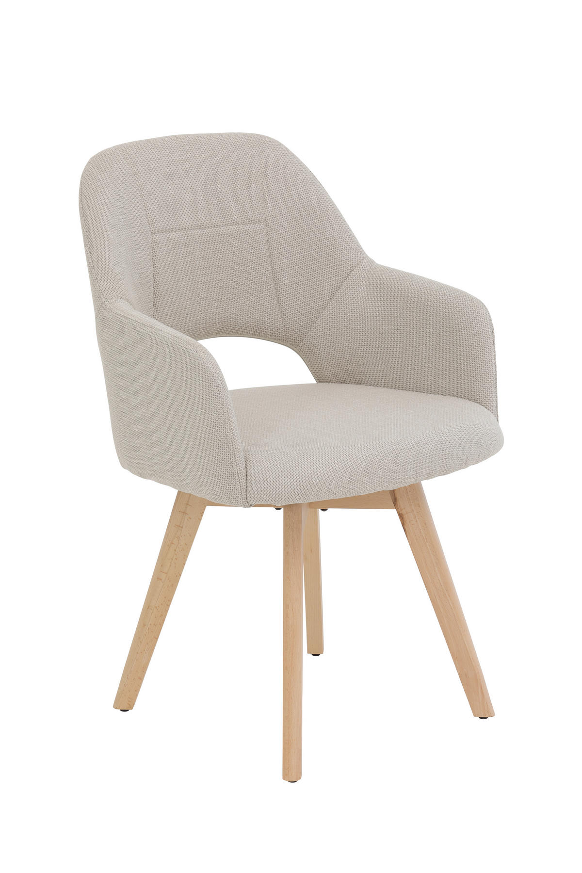 SESSELSET in Webstoff, Mikrofaser Beige  - Beige/Buchefarben, MODERN, Holz/Textil (57/88/61cm) - P & B