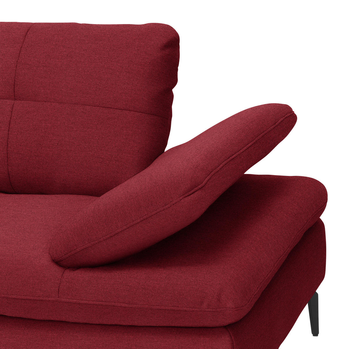 ECKSOFA in Webstoff Bordeaux  - Bordeaux/Schwarz, Design, Textil/Metall (179/301cm) - Chilliano