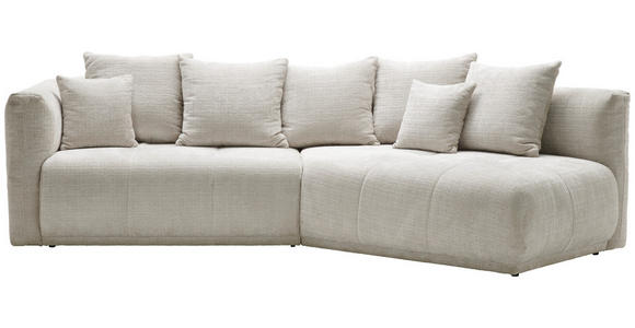 ECKSOFA  in Chenille Creme  315/180 cm  - Creme/Schwarz, MODERN, Kunststoff/Textil (315/180cm) - Hom`in