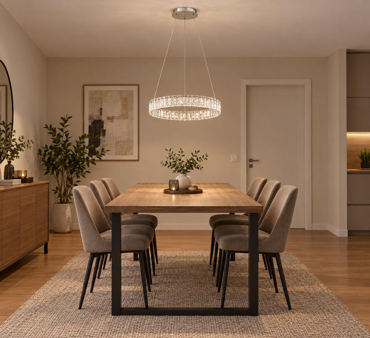 Lampă Suspendată Cu Led 50/120 cm  - culoare crom, Konventionell, sticlă/metal (50/120cm) - Glandor