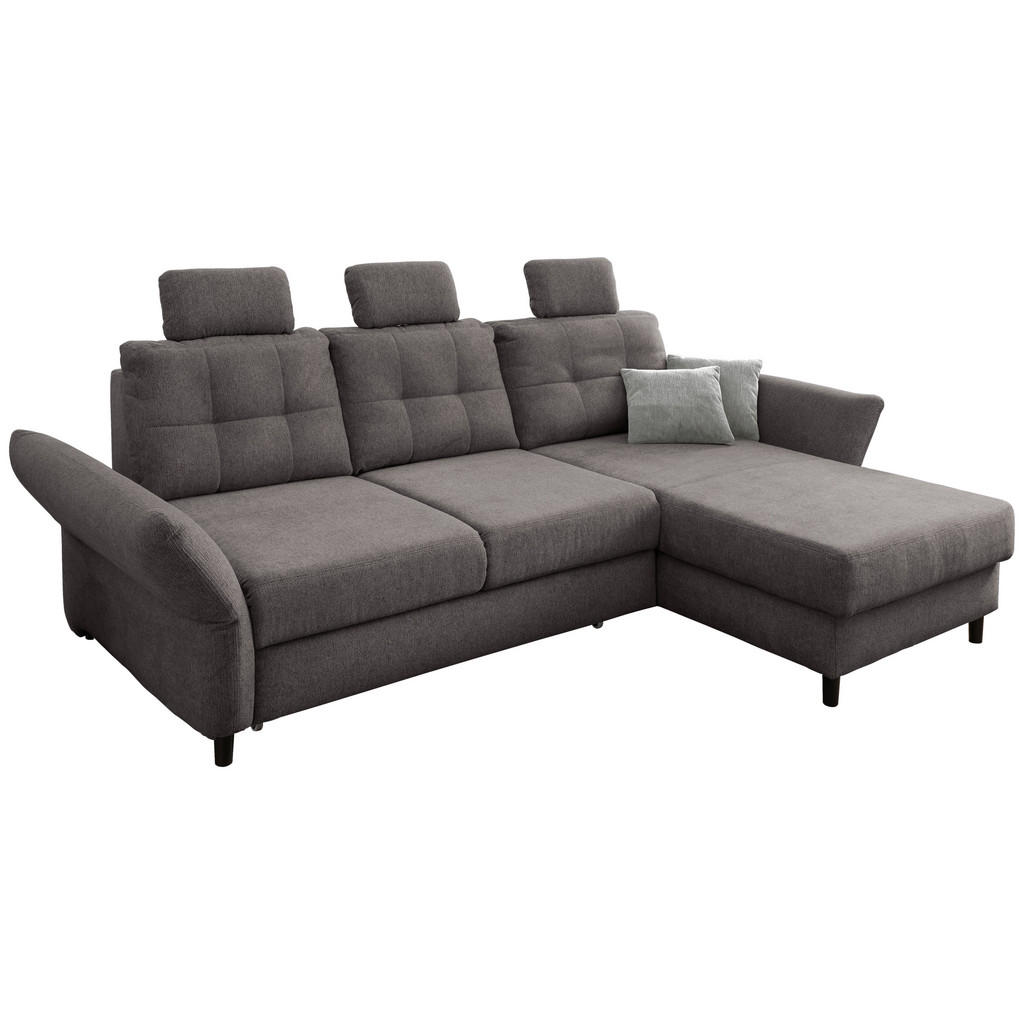 Thumbnail - Livetastic Ecksofa, Graubraun, Holz, Textil, Buche, Fichte, Kiefer,Buche, 4-Sitzer, Füllung: Schaumstoff, Ottomane recht...