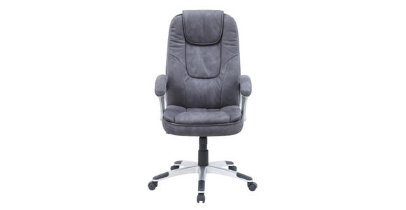 CHEFSESSEL in Mikrofaser Grau - Silberfarben/Weiß, KONVENTIONELL, Kunststoff/Textil (62/115-125/71cm) - Xora