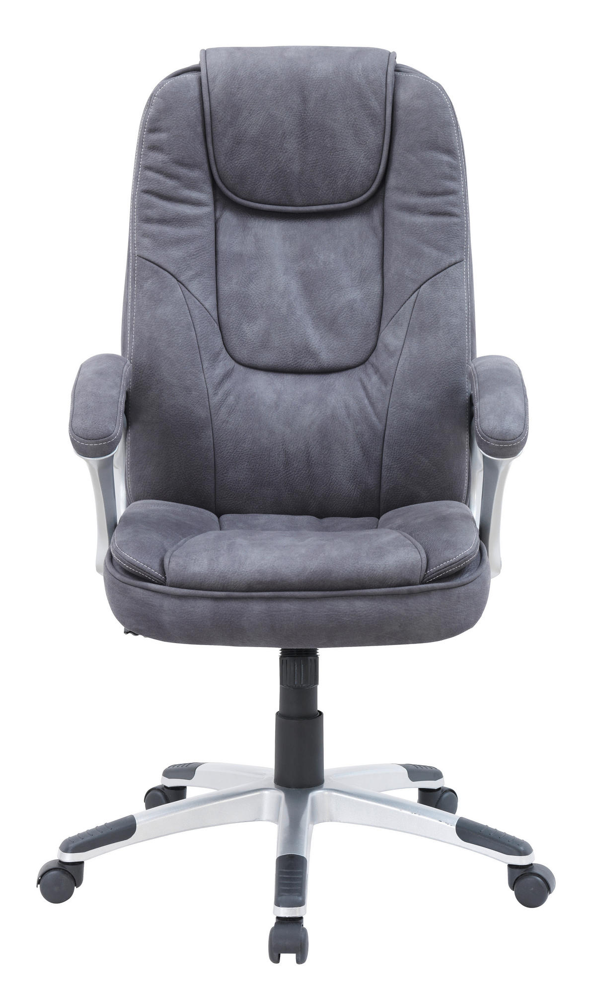 KONTORSSTOL  i mikrofiber grå  - vit/silver, Klassisk, metall/textil (62/115-125/71cm) - Xora