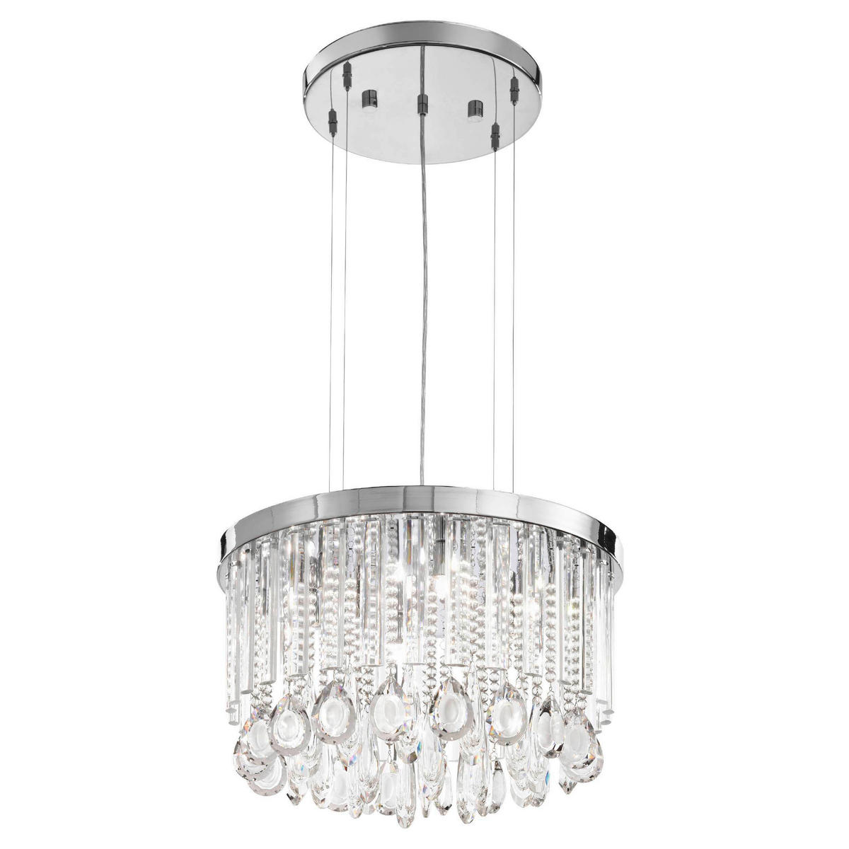 KRISTALL-HÄNGELEUCHTE 50/110 cm   - Chromfarben, KONVENTIONELL, Glas/Metall (50/110cm) - Eglo