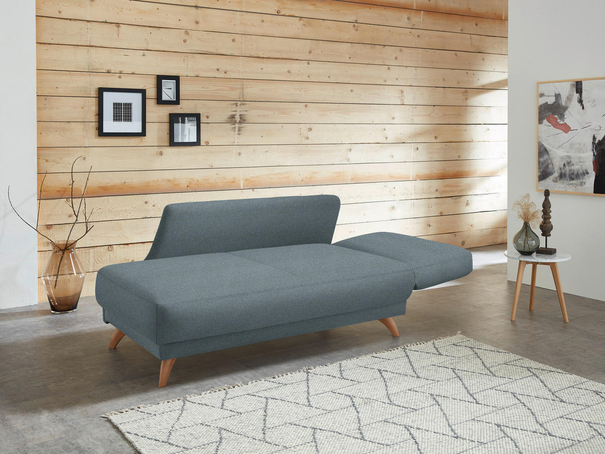 RÉCAMIERE in Flachgewebe Blau  - Blau/Beige, Design, Holz/Textil (205/87/94cm) - Bali