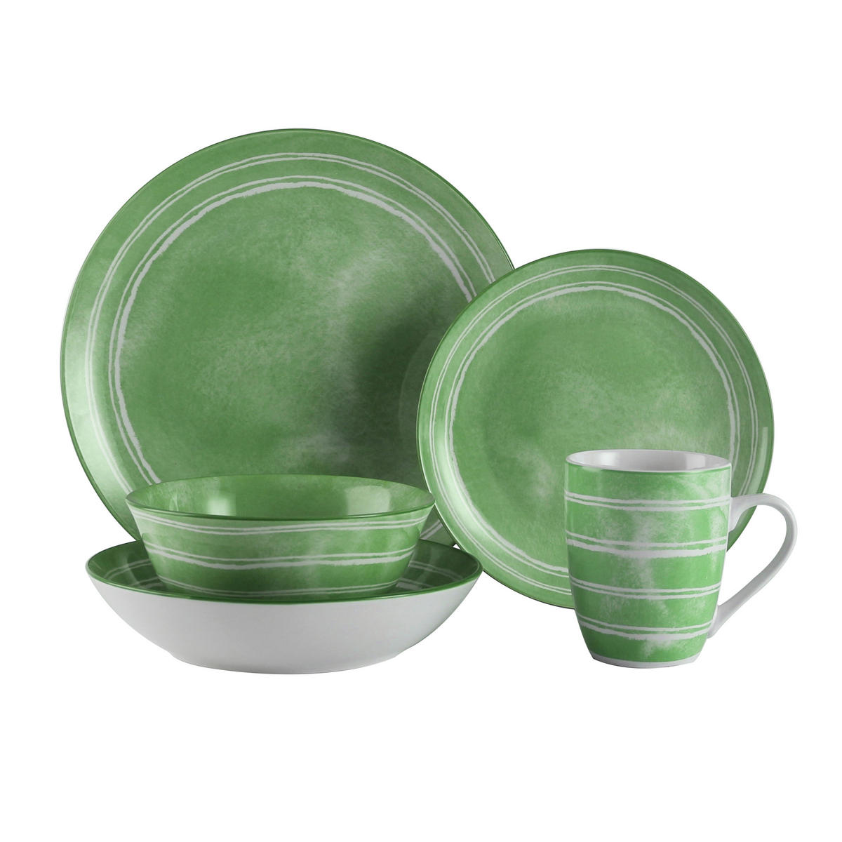 KOMBINOVANÝ SERVIS 30-dielne, porcelán keramika  - modrá/zelená, Lifestyle, keramika - Landscape