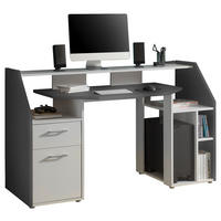 MASĂ DE BIROU PENTRU TINERET in material pe bază de lemn 160/97/67 cm  - alb/grafit, Modern, plastic/material pe bază de lemn (160/97/67cm) - Carryhome