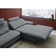 ECKSOFA  in Chenille, Flachgewebe Dunkelgrau  284/180 cm  - Dunkelgrau/Schwarz, Design, Textil/Metall (284/180cm) - Dieter Knoll