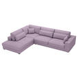 ECKSOFA in Cord Violett  - Violett/Schwarz, KONVENTIONELL, Kunststoff/Textil (250/314cm) - Carryhome