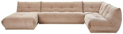 WOHNLANDSCHAFT in Cord Taupe  - Taupe, Trend, Textil (185/390/210cm) - Livetastic