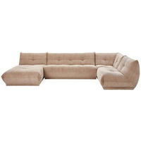 SOFFA i manchester taupe  - taupe, Trend, textil (185/390/210cm) - Livetastic