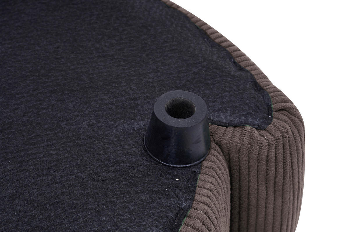 HOCKER in Textil Taupe  - Taupe/Schwarz, Design, Kunststoff/Textil (57/47/42cm) - P & B