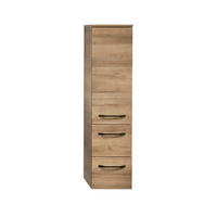 MIDISCHRANK 30,9/121/30 cm  - Eichefarben/Schwarz, Natur, Glas/Holzwerkstoff (30,9/121/30cm) - Sadena
