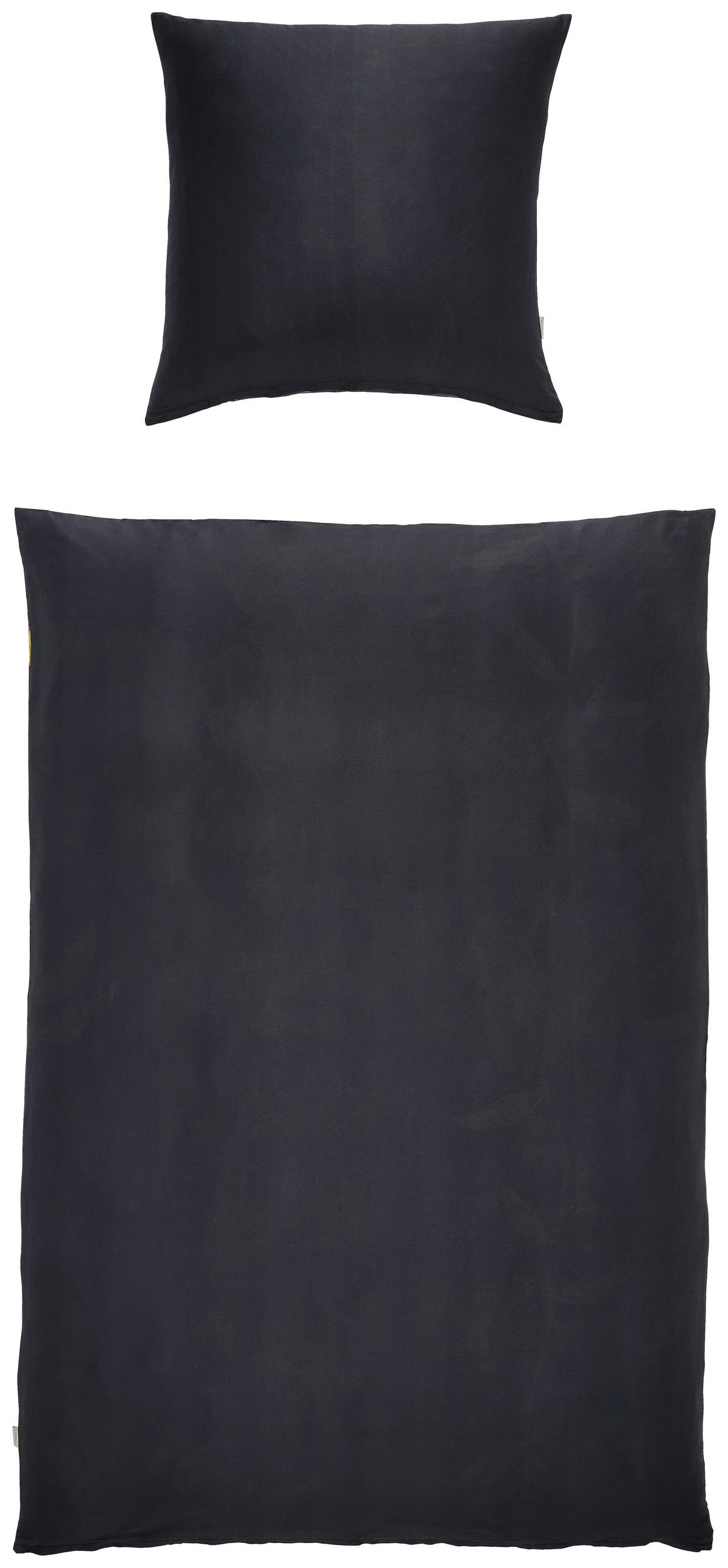 WENDEBETTWÄSCHE FLEUR Satin 135/200 cm  - Schwarz, KONVENTIONELL, Textil (135/200cm) - Essenza