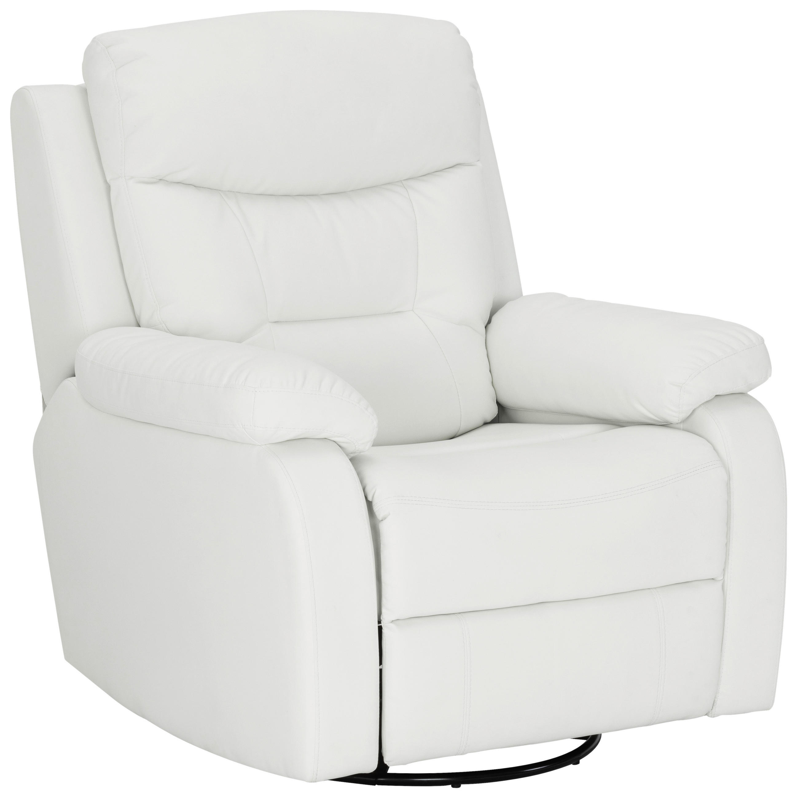 RELAXSESSEL Lederlook    - Schwarz/Weiß, KONVENTIONELL, Textil/Metall (90/102/76/101/163cm) - Livetastic