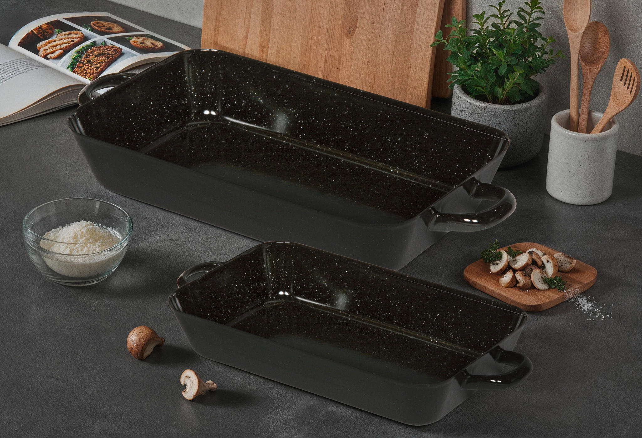 AUFLAUFFORMENSET Metall 2-teilig  - Schwarz, KONVENTIONELL, Metall - Riess