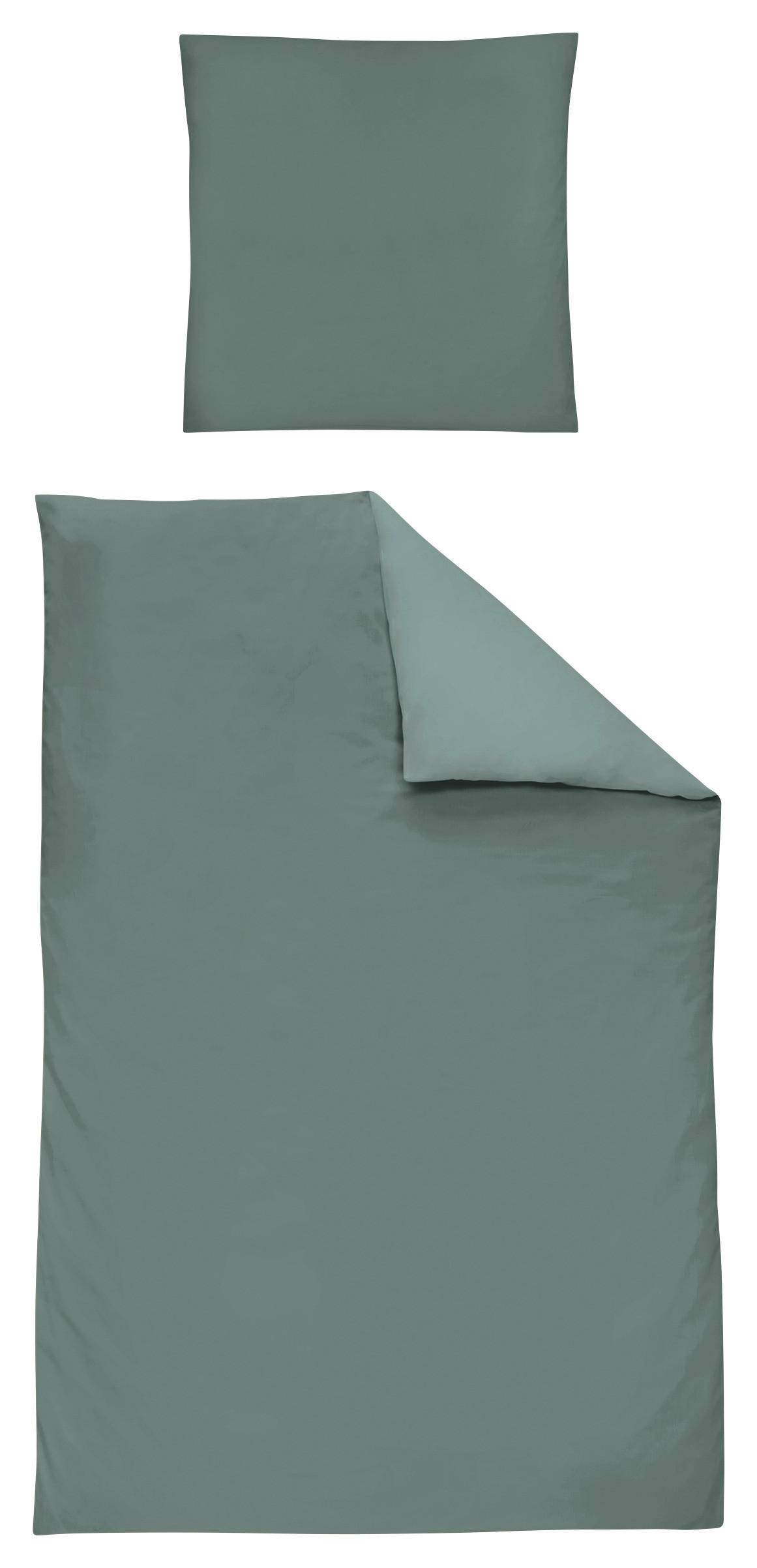 BETTWÄSCHE Makosatin 135/200 cm  - Grün, KONVENTIONELL, Textil (135/200cm)