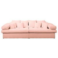 BIGSOFA Naomi Teddystoff Rosa  - Schwarz/Rosa, Design, Kunststoff/Textil (284/94/148cm) - Livetastic