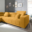 ECKSOFA  in Mikrofaser Dunkelgelb  207/301 cm  - Chromfarben/Dunkelgelb, Design, Textil/Metall (207/301cm) - Xora
