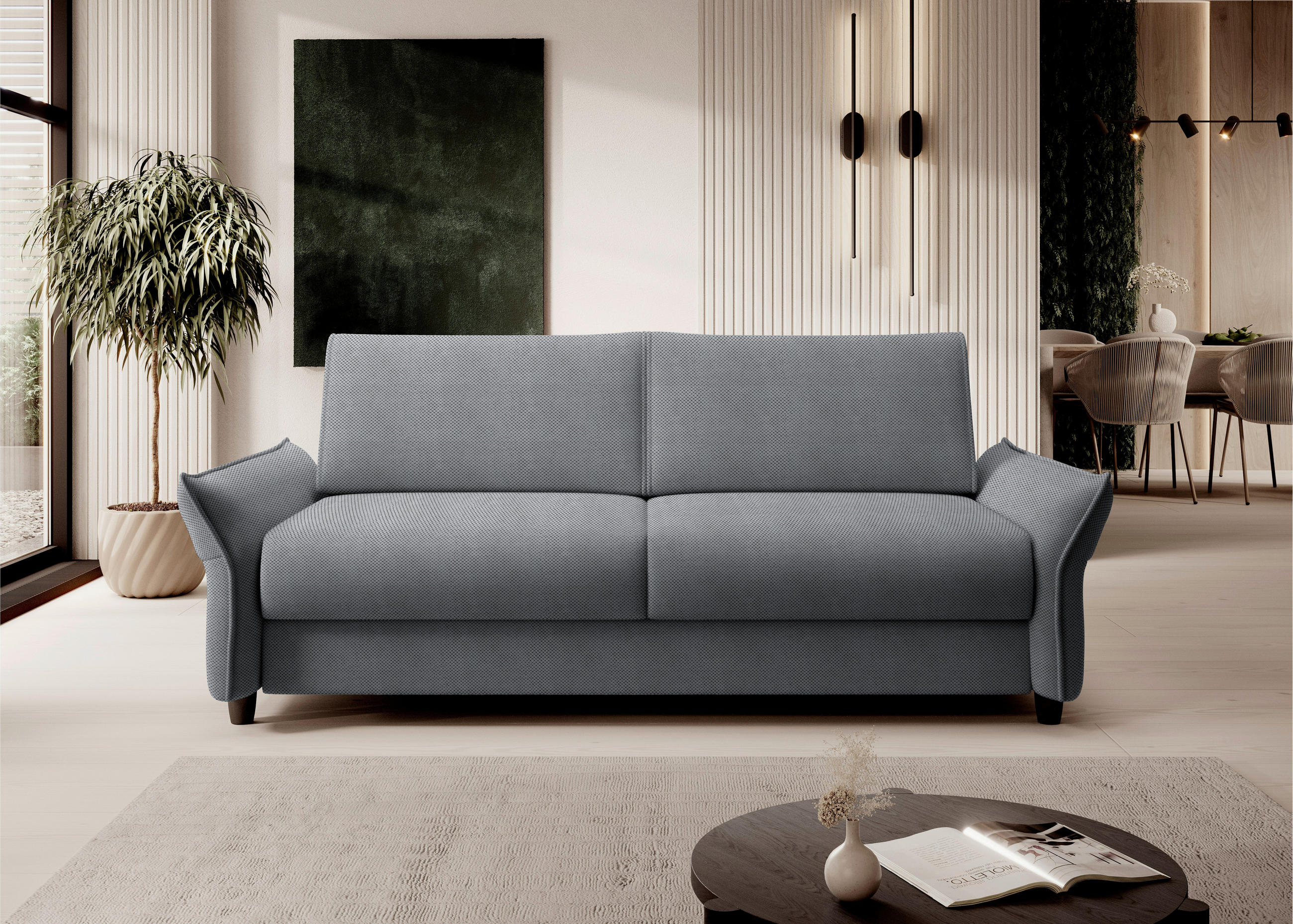 SCHLAFSOFA Webstoff Grau  - Schwarz/Grau, KONVENTIONELL, Kunststoff/Textil (198/82/106cm) - MID.YOU
