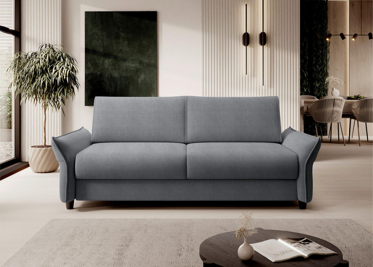 SCHLAFSOFA in Textil Grau  - Schwarz/Grau, Konventionell, Kunststoff/Textil (198/82/106cm) - Ti'me