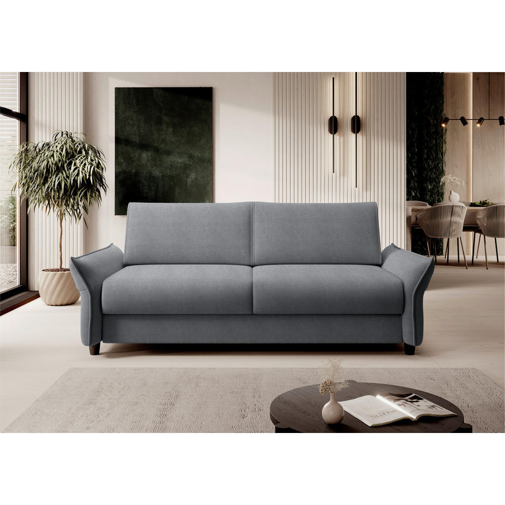Thumbnail - Mid.you Schlafsofa, Grau, Textil, Uni, 2-Sitzer, 198x82x106 cm, Fsc, Made in EU, Stoffauswahl, Armteil links, rechts, Ki...