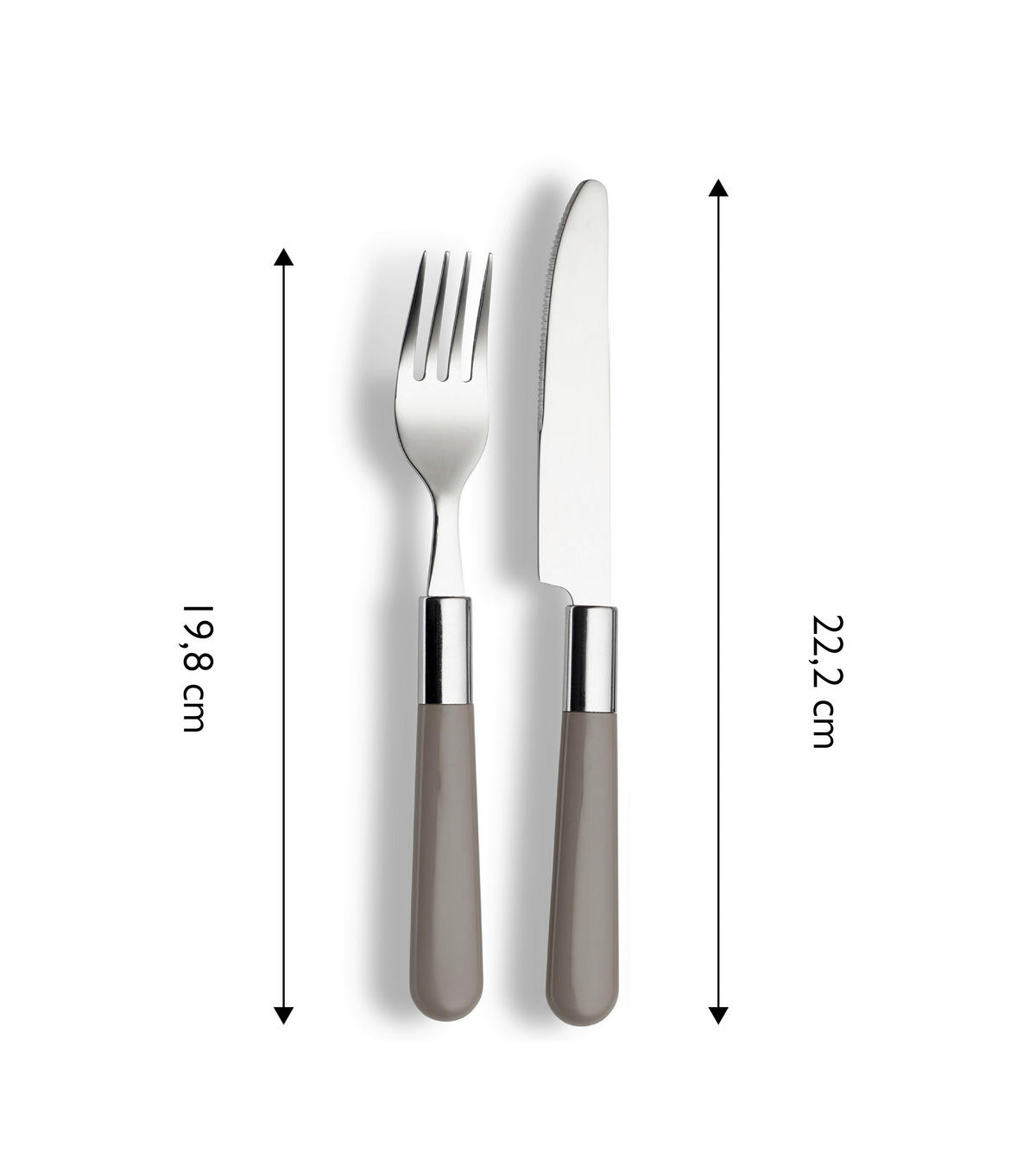 SADA PRÍBOROV ušľachtilá oceľ, 16-dielne - sivá, Design, kov/plast - Echtwerk