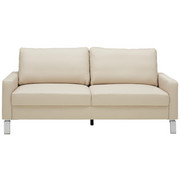 ZWEISITZER-SOFA in Leder Beige - Chromfarben/Beige, Design, Leder/Metall (184/78/97cm) - Pure Home Lifestyle