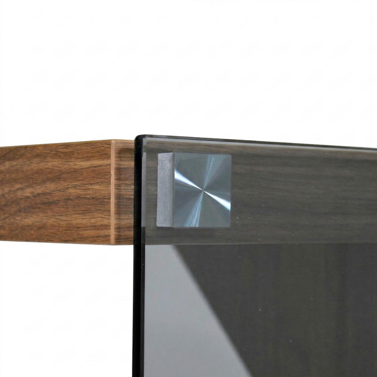 SCHREIBTISCH 141,8/74/55 cm Walnussfarben  - Walnussfarben/Schwarz, Design, Glas/Holzwerkstoff (141,8/74/55cm) - MID.YOU