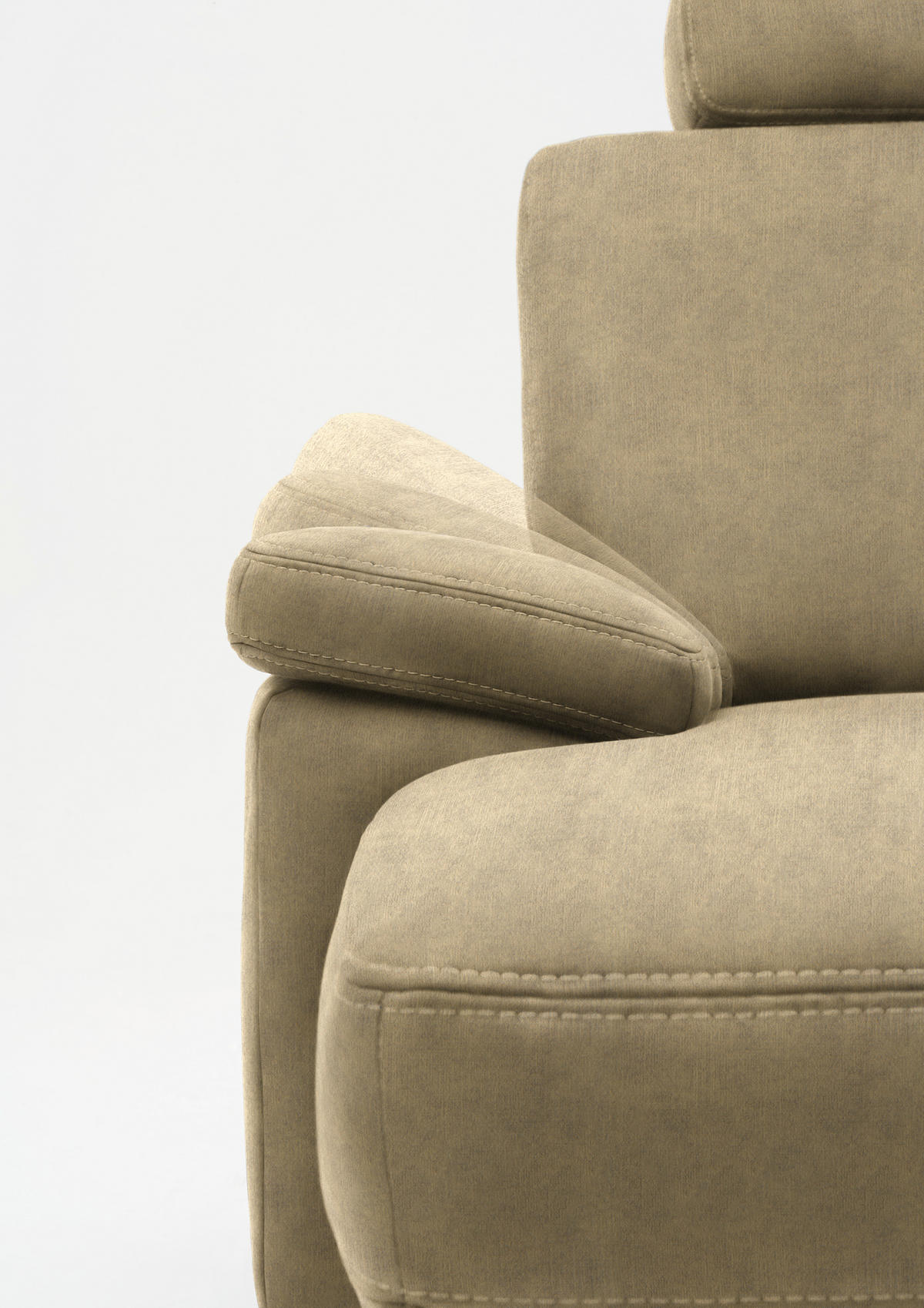 WOHNLANDSCHAFT in Velours Cappuccino  - Eichefarben/Cappuccino, Konventionell, Holz/Textil (235/316/167cm) - Beldomo System