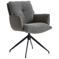 ARMLEHNSTUHL  in Eisen Webstoff  - Dunkelgrün/Schwarz, Design, Textil/Metall (66/89/69cm) - Novel