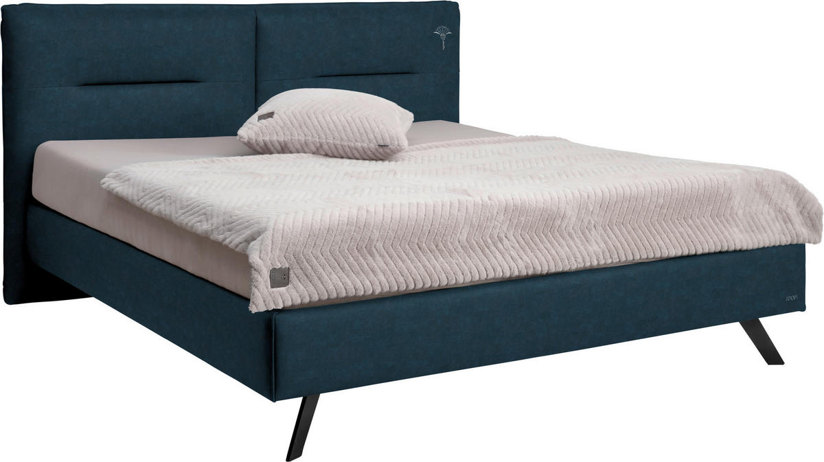 POLSTERBETT Blau 160/200 cm  - Blau/Schwarz, Design, Textil/Metall (160/200cm) - Joop!