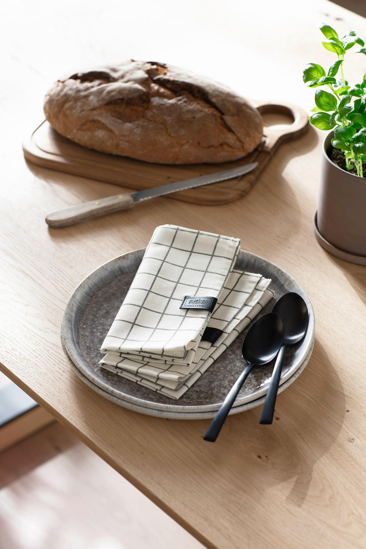 STOFFSERVIETTE 40/40 cm   - Anthrazit/Weiß, KONVENTIONELL, Textil (40/40cm) - Schöner Wohnen