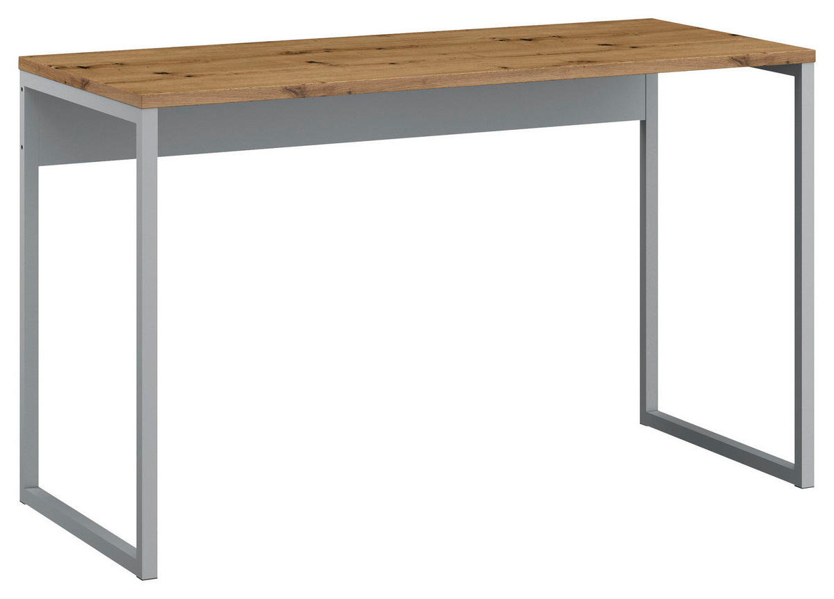 SCHREIBTISCH 120/58/74 cm  in Grau, Eiche Artisan  - Eiche Artisan/Grau, Trend, Holzwerkstoff/Metall (120/58/74cm) - Stylife