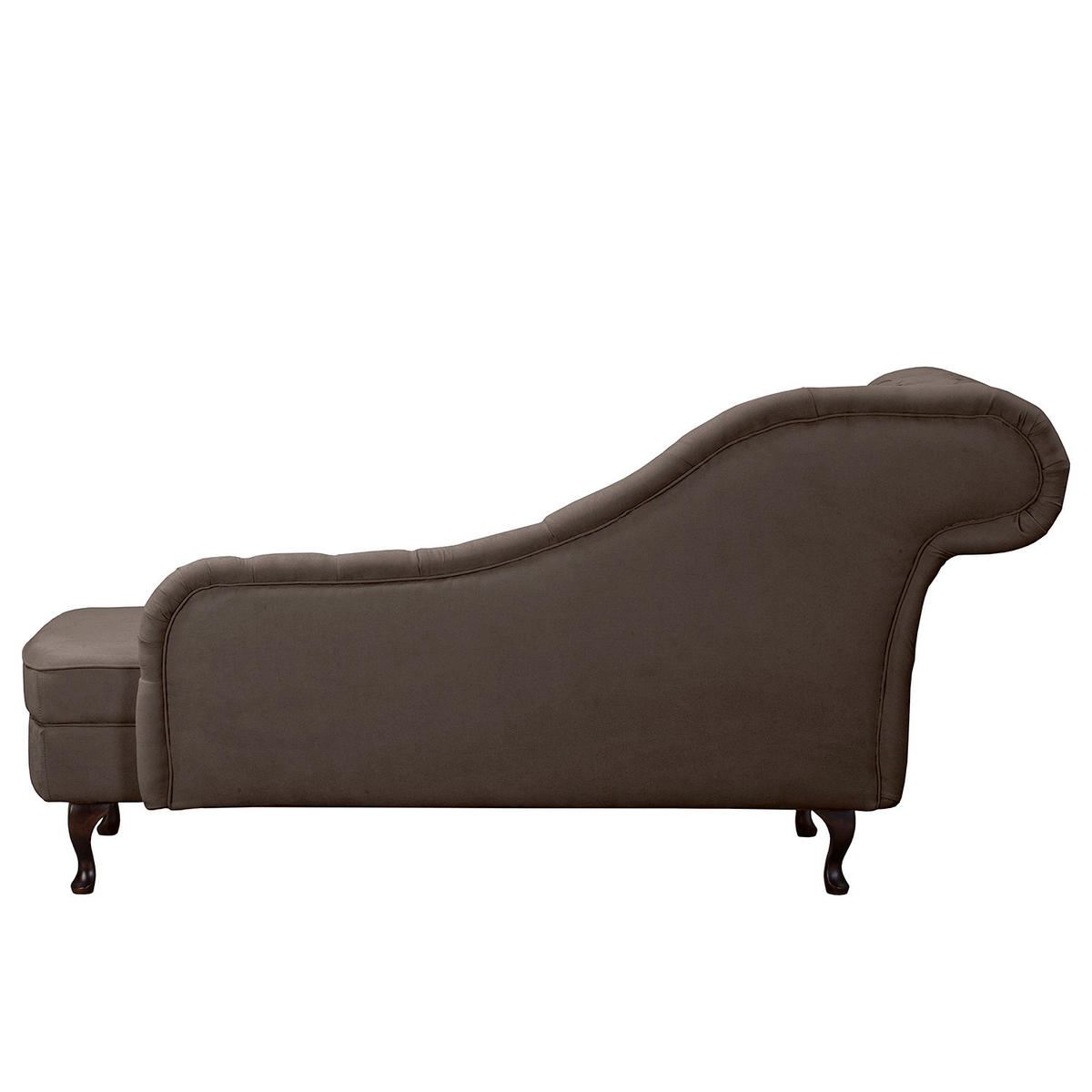 RÉCAMIERE Mikrofaser Graubraun  - Graubraun/Braun, Design, Holz/Textil (185/93/75cm) - Livetastic