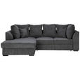 ECKSOFA inkl.Funktionen Anthrazit Cord  - Anthrazit/Schwarz, Design, Kunststoff/Textil (174/259cm) - Cantus