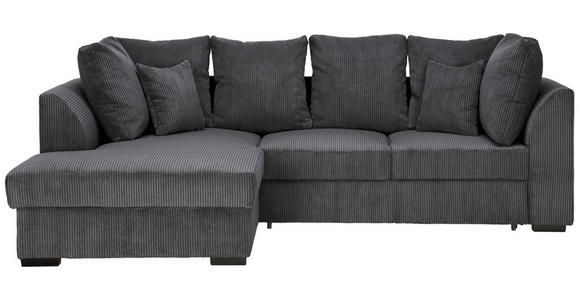 ECKSOFA in Cord Anthrazit 174/259 cm - Anthrazit/Schwarz, Design, Kunststoff/Textil (174/259cm) - Cantus