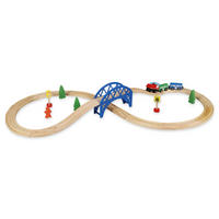 IGRAČKA VLAKIĆ   - zelena/prirodne boje, Trend, drvo (90/40/12,8cm) - My Baby Lou