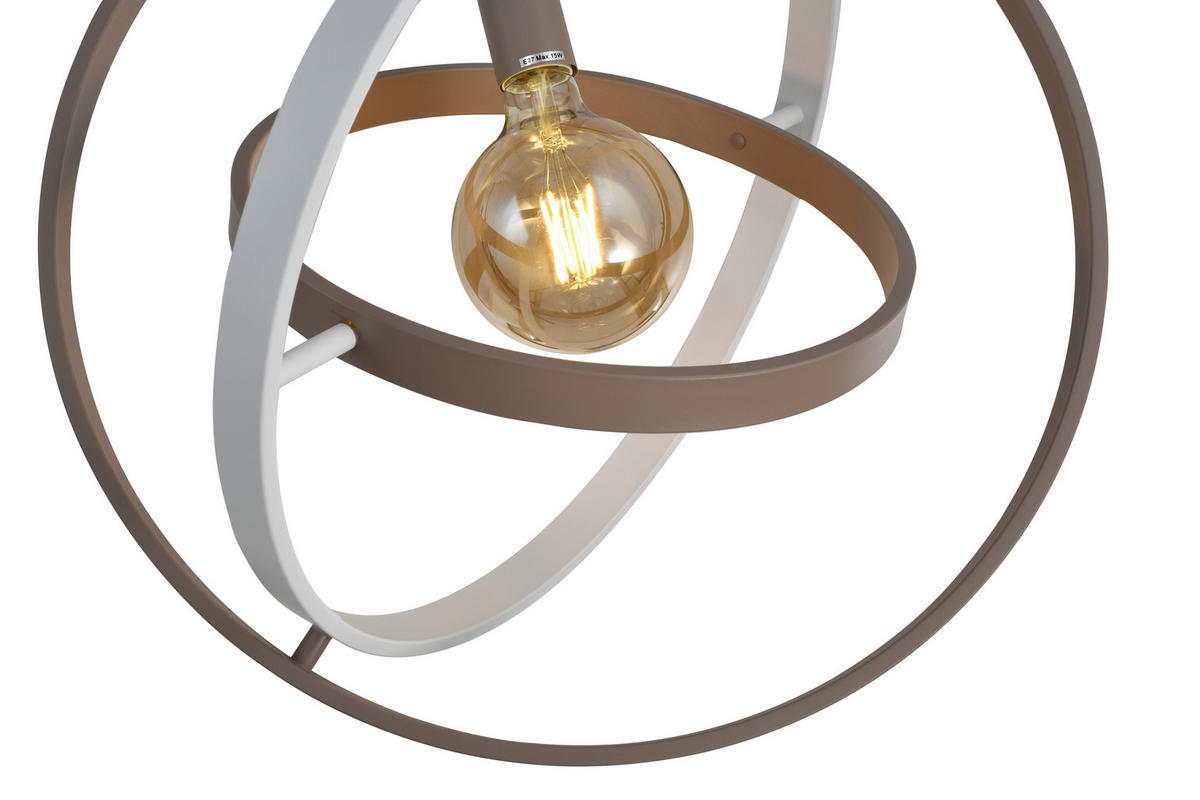 PENDELLEUCHTE Montpellier 55/150/49 cm  - Sandfarben/Weiß, Design, Kunststoff/Metall (55/150/49cm)