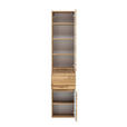 HOCHSCHRANK 40/180/35 cm - Eiche Wotan/Silberfarben, Natur, Holzwerkstoff/Kunststoff (40/180/35cm) - Xora