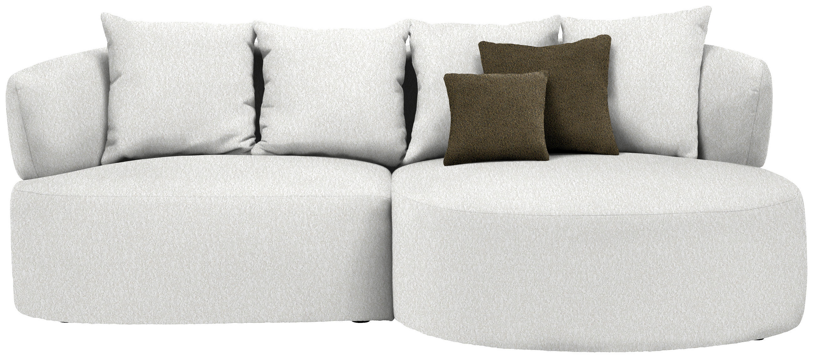 ECKSOFA in Bouclé Sandfarben  235/166 cm  - Sandfarben/Schwarz, MODERN, Kunststoff/Textil (235/166cm) - Hom`in