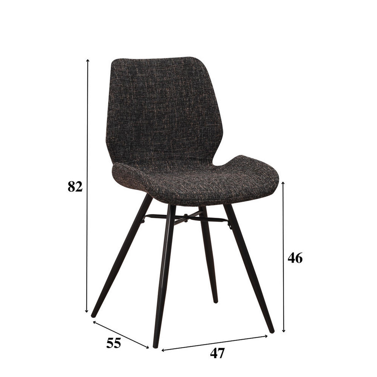 SADA ŽIDLÍ 4 kusy - černá, Design, textil (47/82/55cm) - MID.YOU