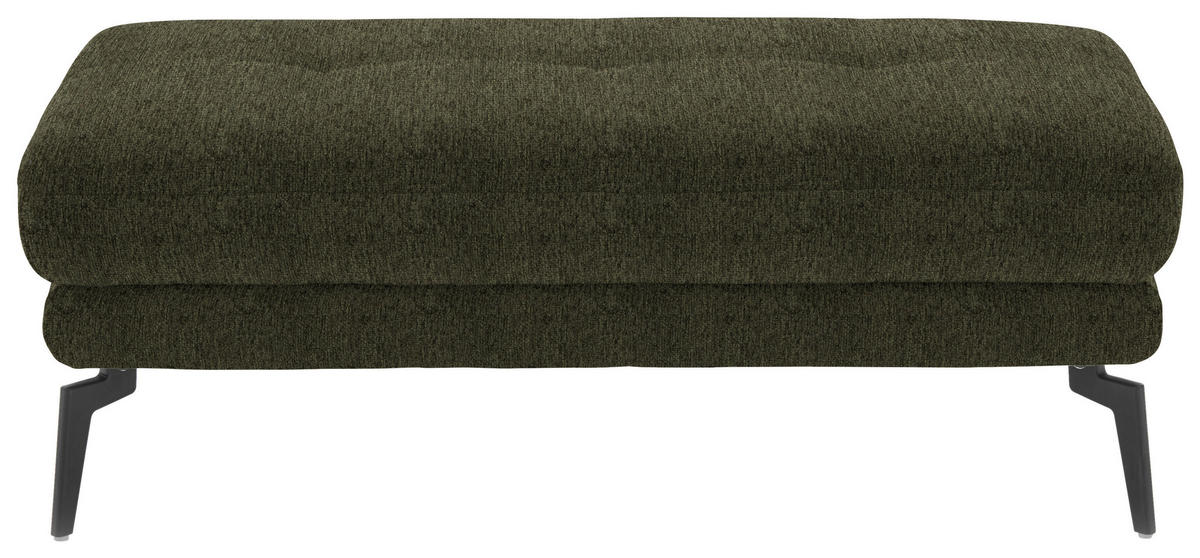 HOCKER in Textil Dunkelgrün  - Dunkelgrün/Schwarz, Design, Textil/Metall (132/45/68cm) - Beldomo Style