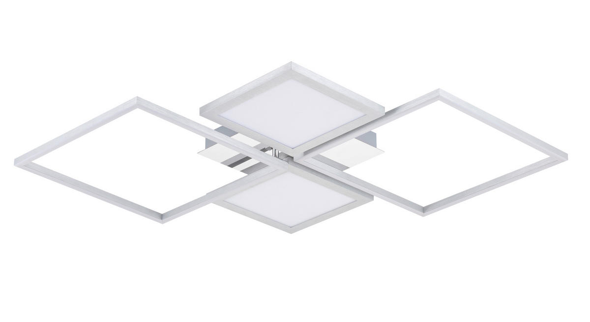 STROPNÍ LED SVÍTIDLO, 65/64/7 cm - šedá, Design, kov (65/64/7cm) - Novel