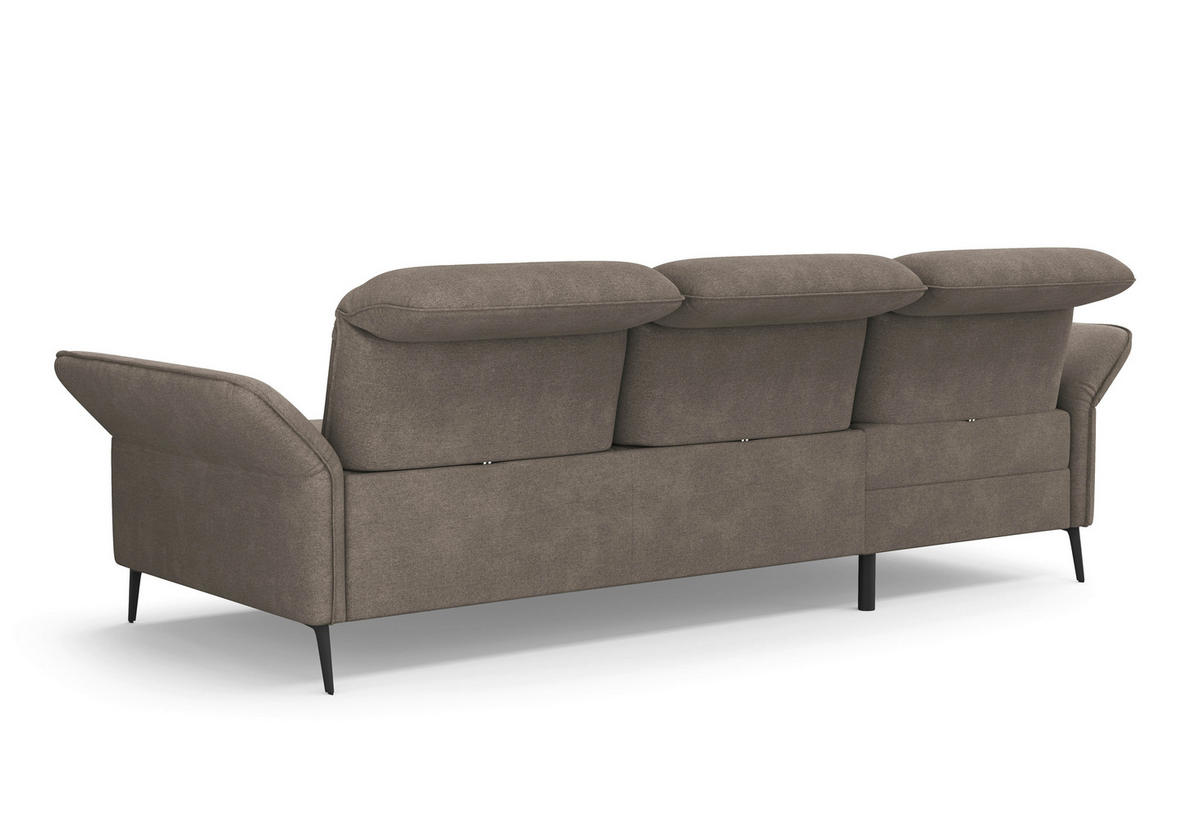 ECKSOFA in Flachgewebe Schlammfarben  198/264 cm  - Schlammfarben/Schwarz, KONVENTIONELL, Textil/Metall (198/264cm) - Sit & More