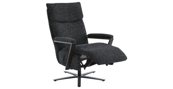 RELAXSESSEL in Textil Graphitfarben - Schwarz/Graphitfarben, Design, Textil/Metall (68/117/85cm) - Cantus